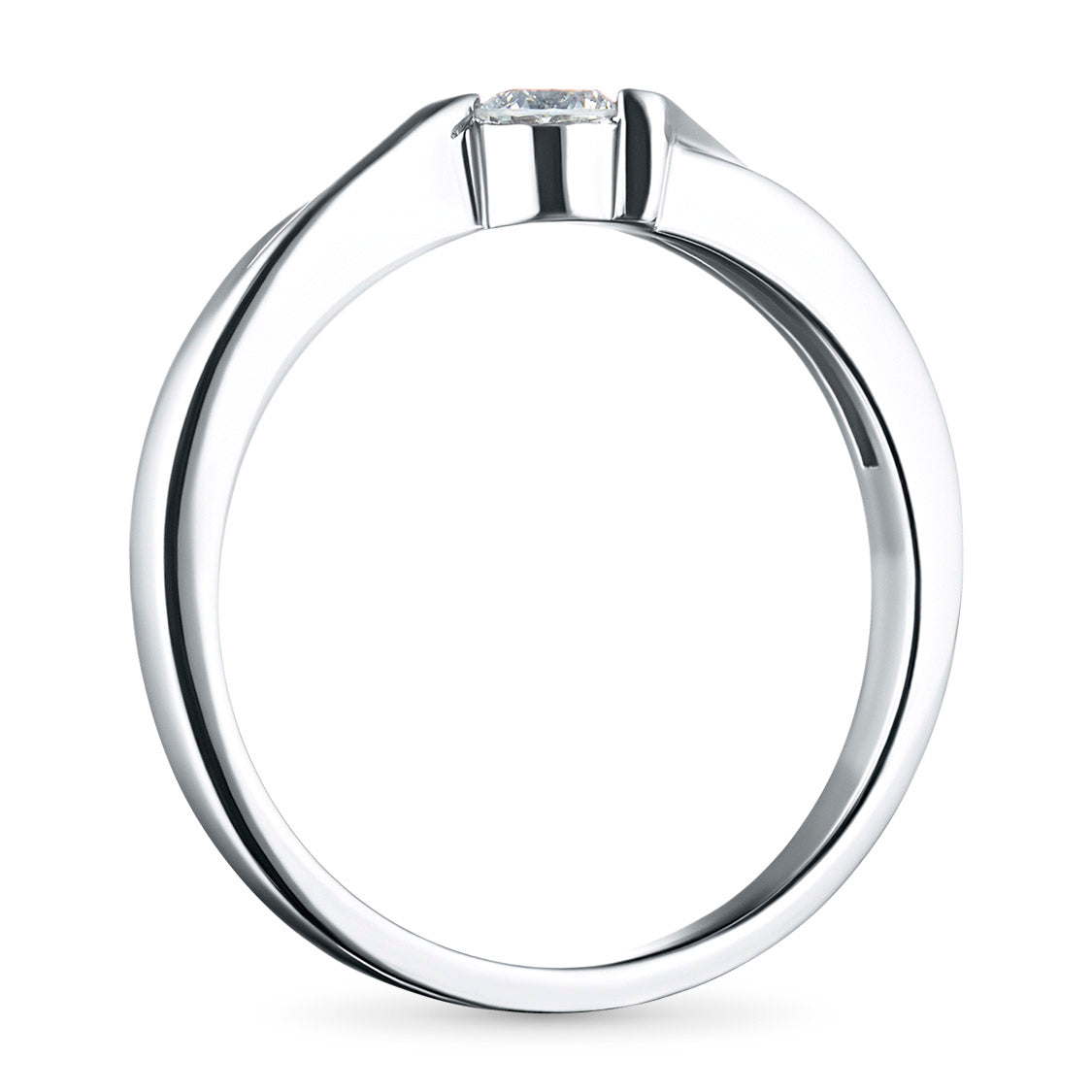14K White Gold Ring with Natural Diamonds