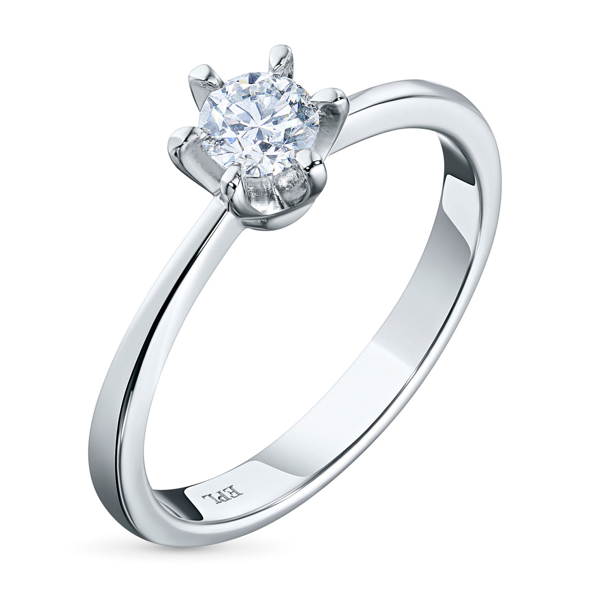14K White Gold Ring with Natural Diamonds