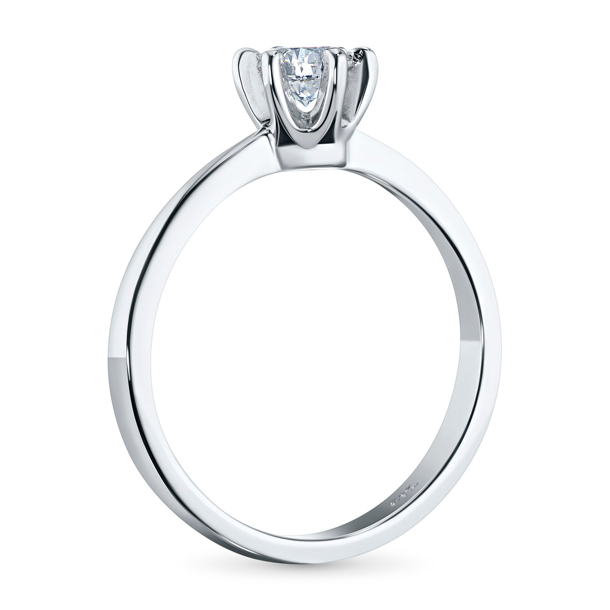14K White Gold Ring with Natural Diamonds