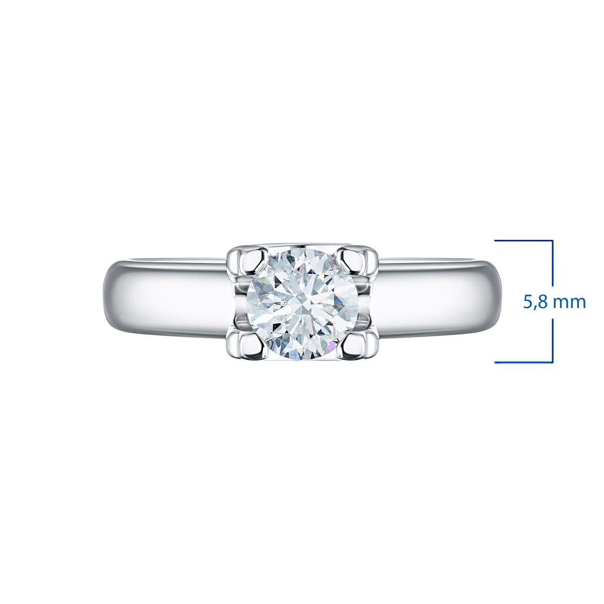 14K White Gold Ring with Natural Diamonds