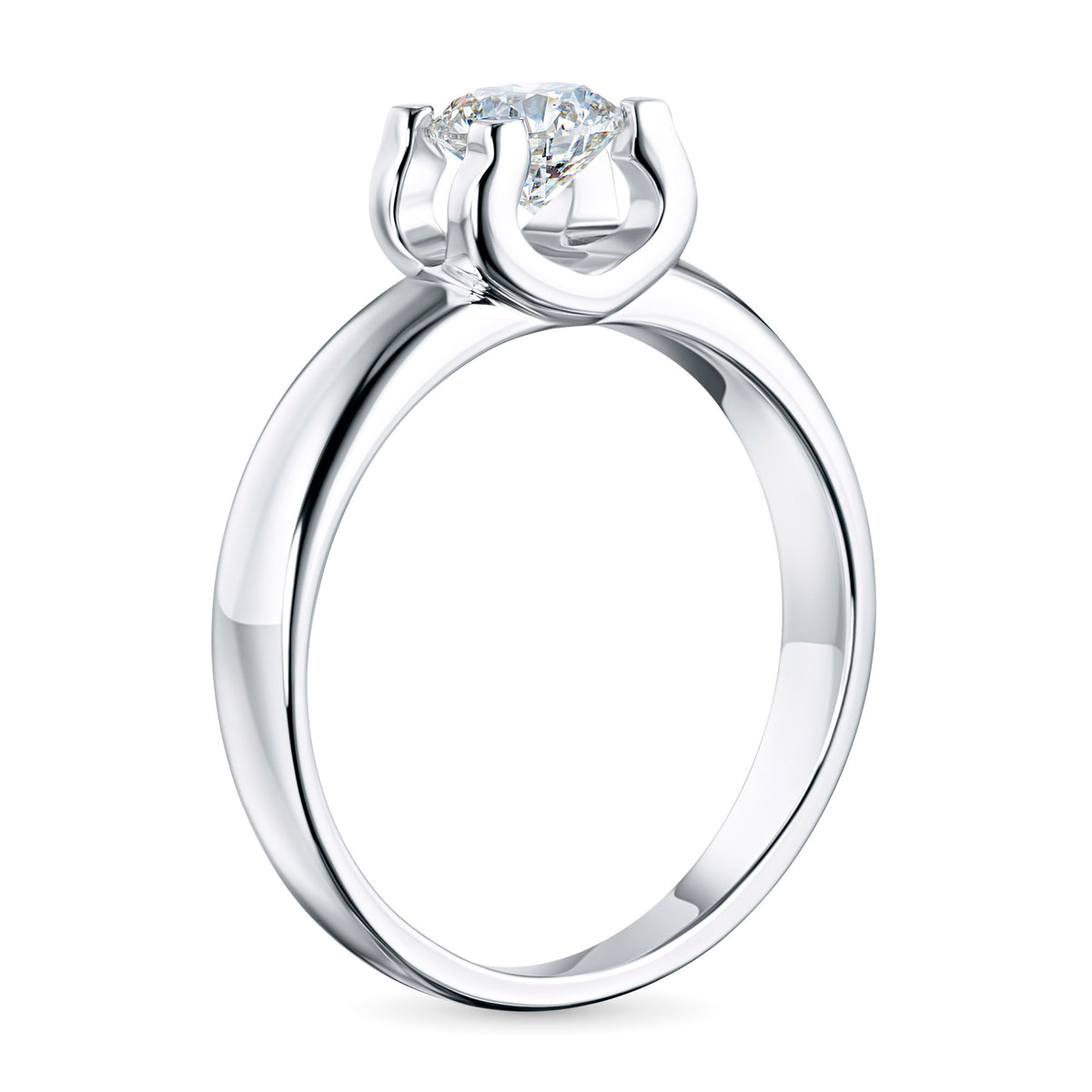 14K White Gold Ring with Natural Diamonds