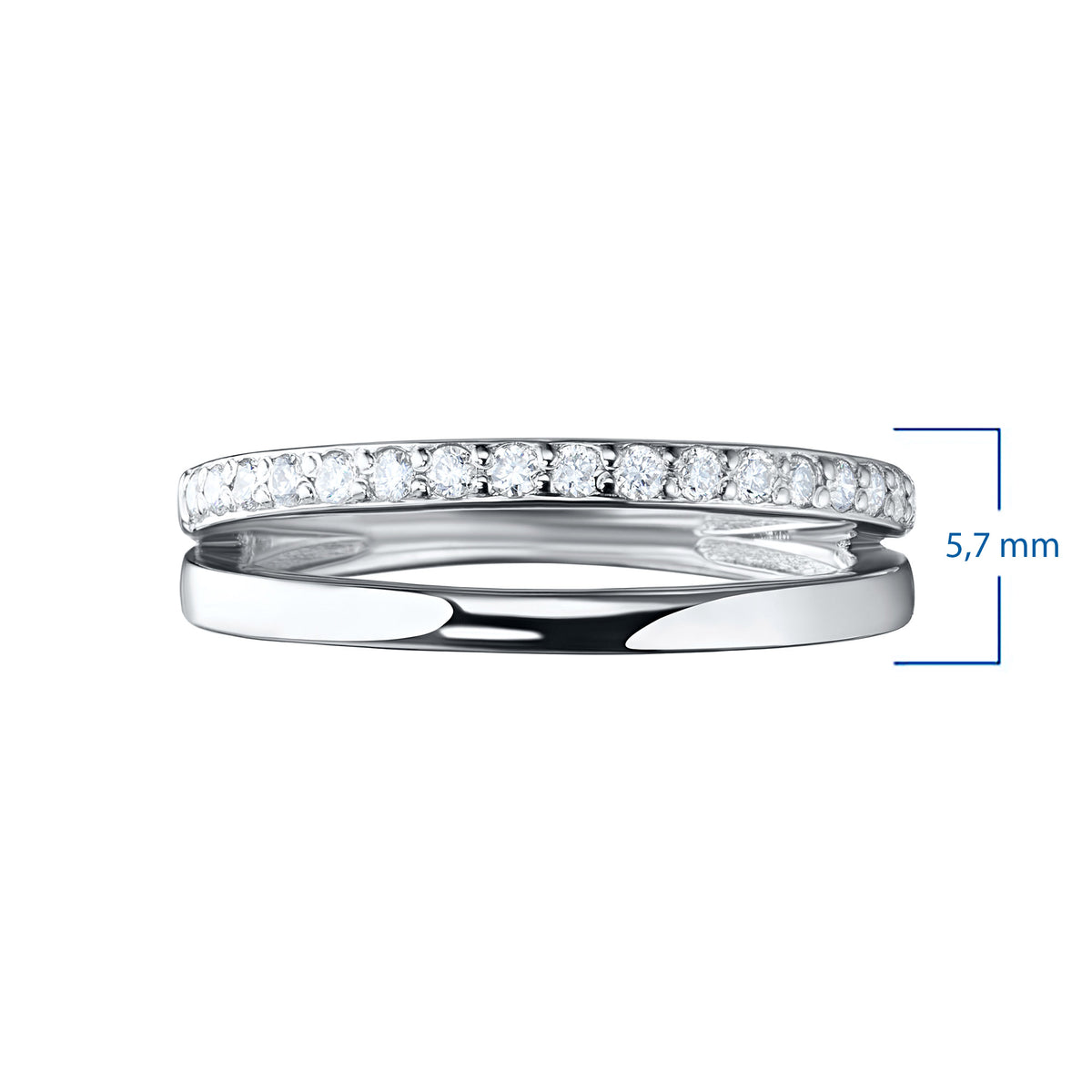 14K White Gold Ring with Natural Diamonds