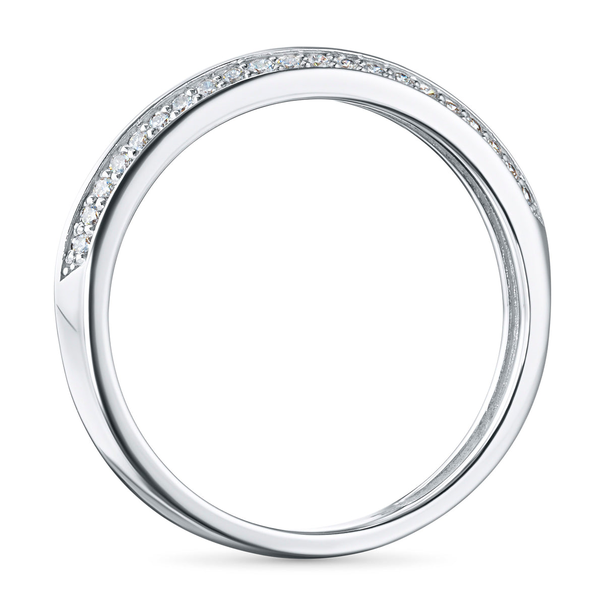 14K White Gold Ring with Natural Diamonds