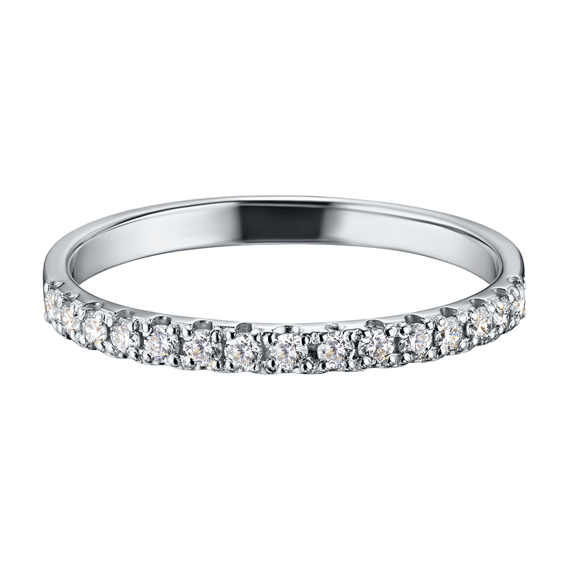 14K White Gold Ring with Natural Diamonds