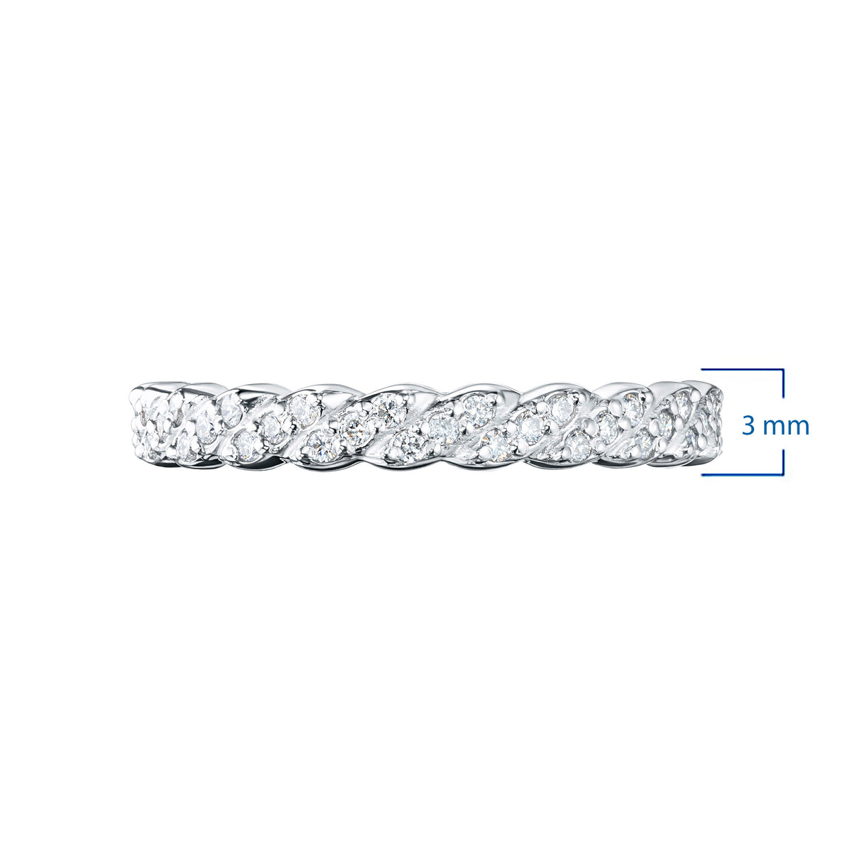 14K White Gold Ring with Natural Diamonds