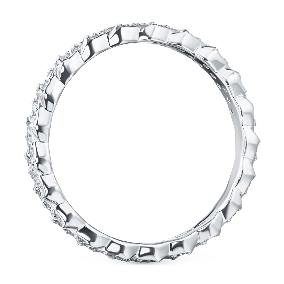 14K White Gold Ring with Natural Diamonds