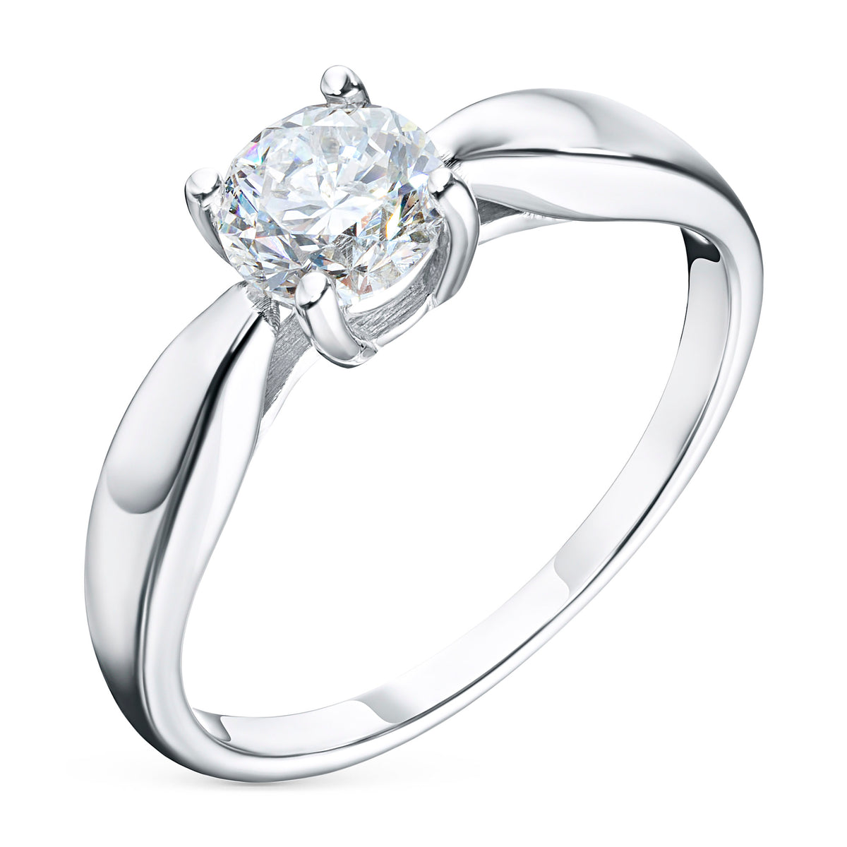 14K White Gold Ring with Natural Diamonds
