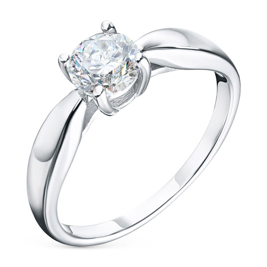 14K White Gold Ring with Natural Diamonds