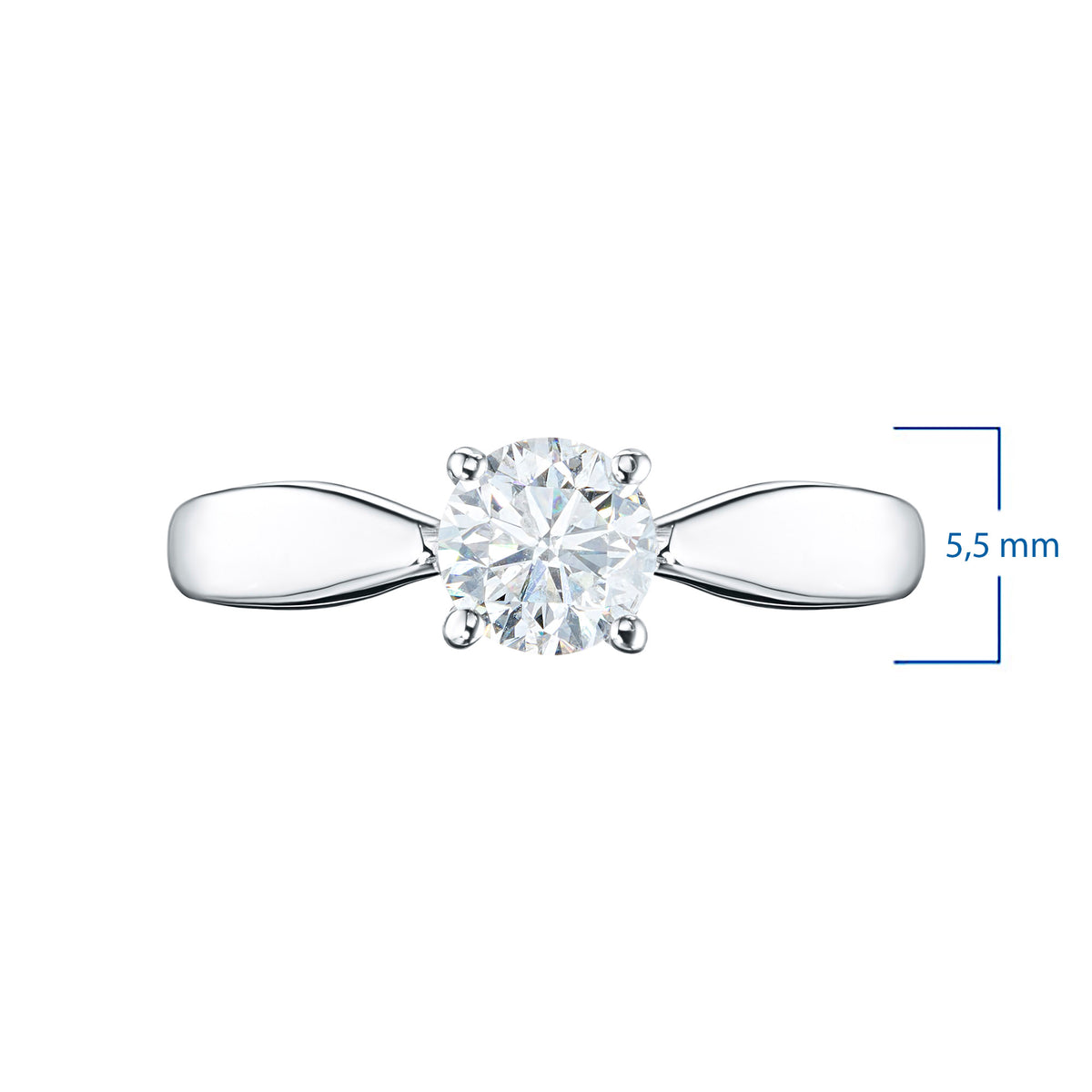 14K White Gold Ring with Natural Diamonds
