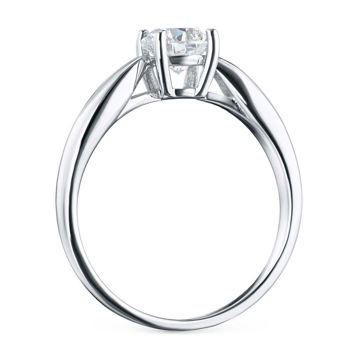 14K White Gold Ring with Natural Diamonds