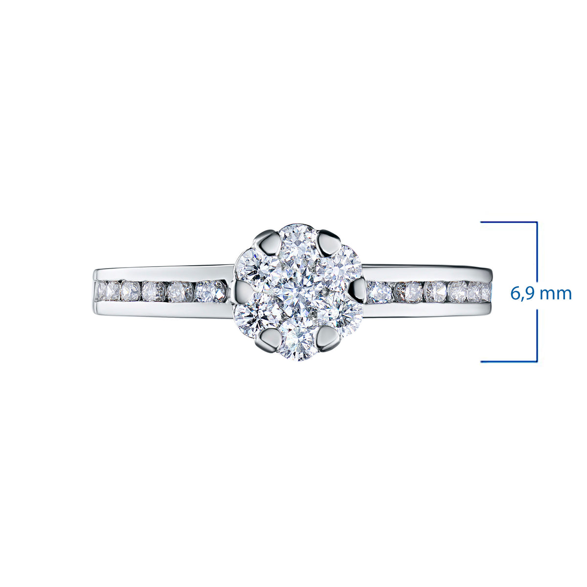14K Rose Gold Ring with Natural Diamonds