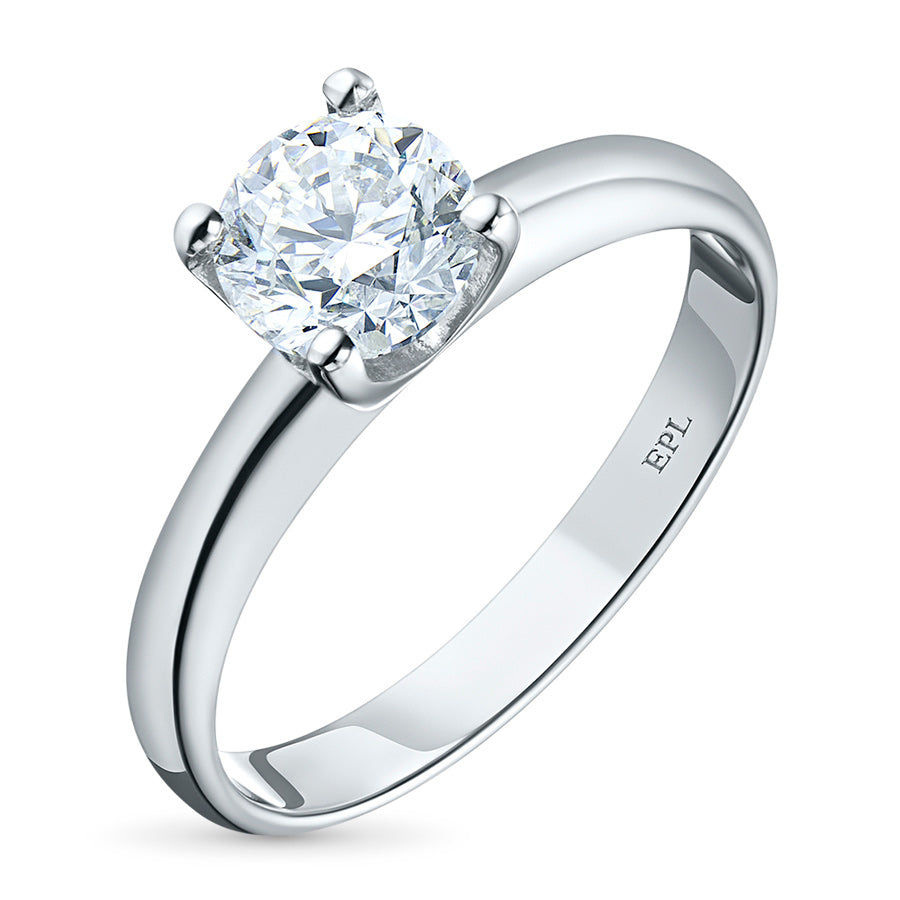 14K White Gold Ring with Natural Diamonds