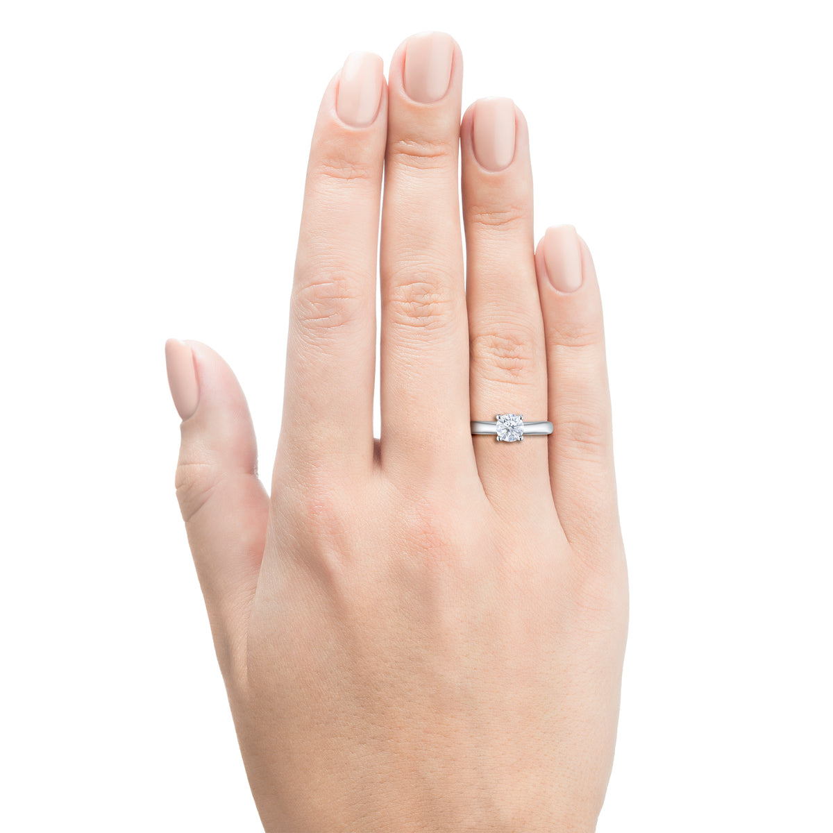 14K White Gold Ring with Natural Diamonds