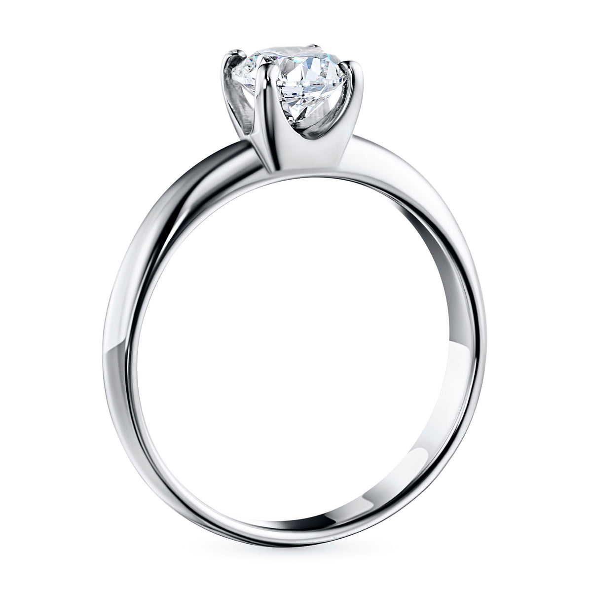 14K White Gold Ring with Natural Diamonds