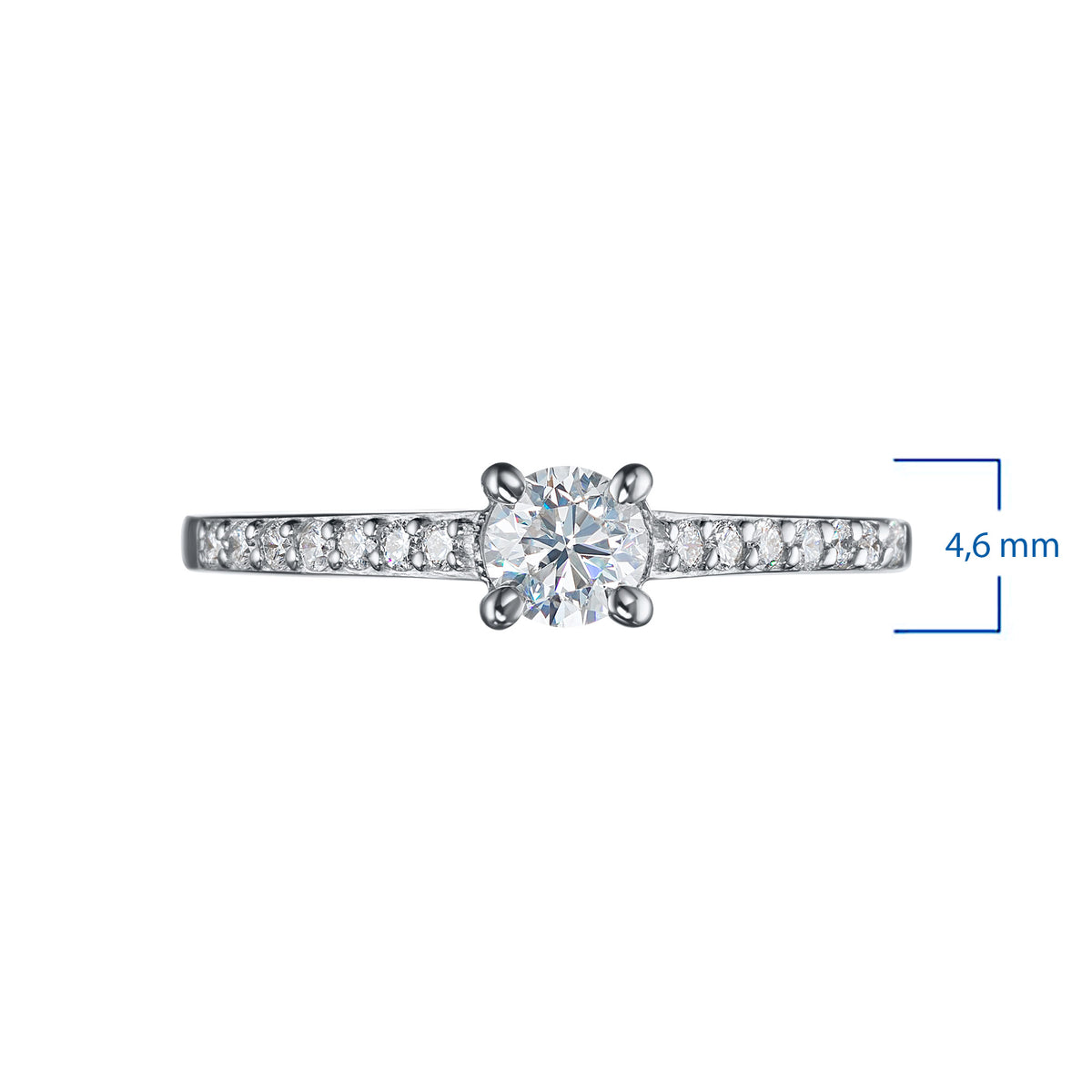 14K White Gold Ring with Natural Diamonds