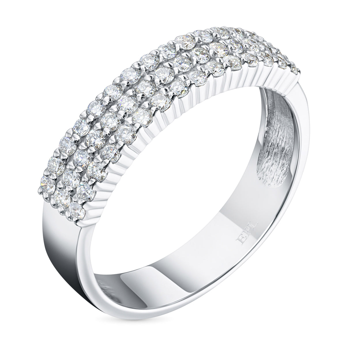 14K White Gold Ring with Natural Diamonds