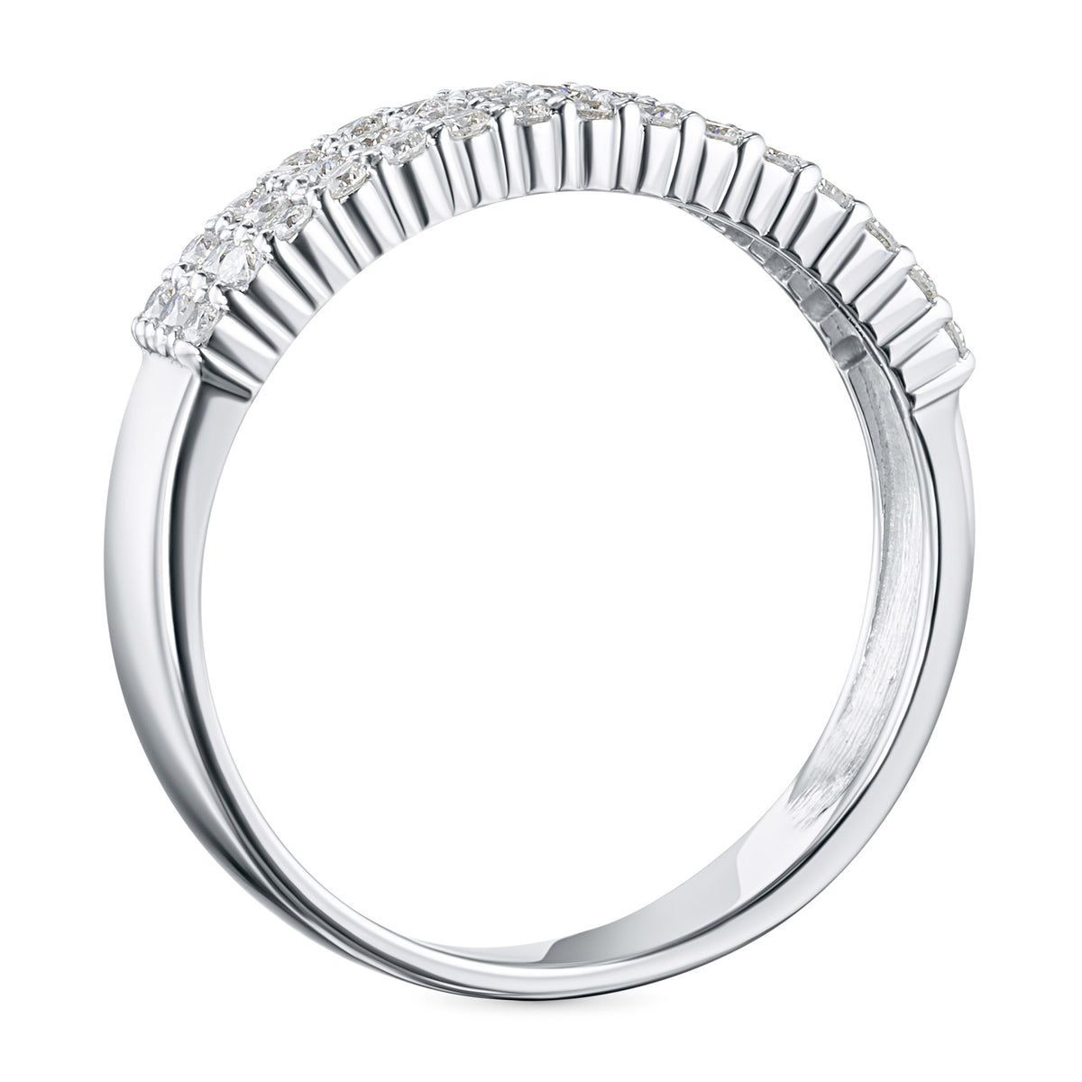 14K White Gold Ring with Natural Diamonds