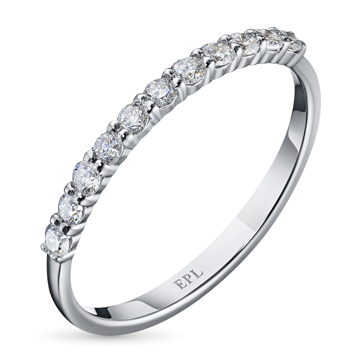 14K White Gold Ring with Natural Diamonds