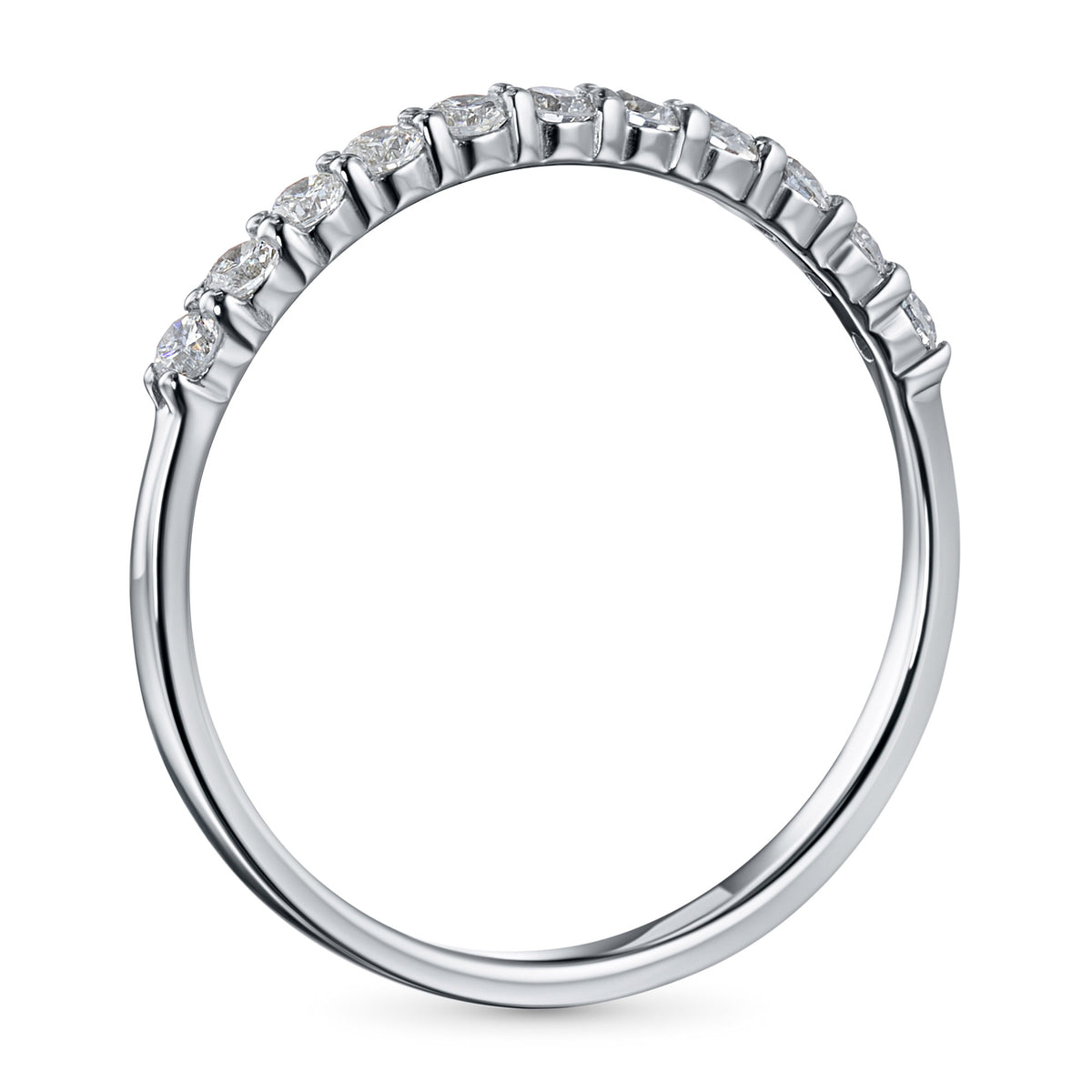 14K White Gold Ring with Natural Diamonds