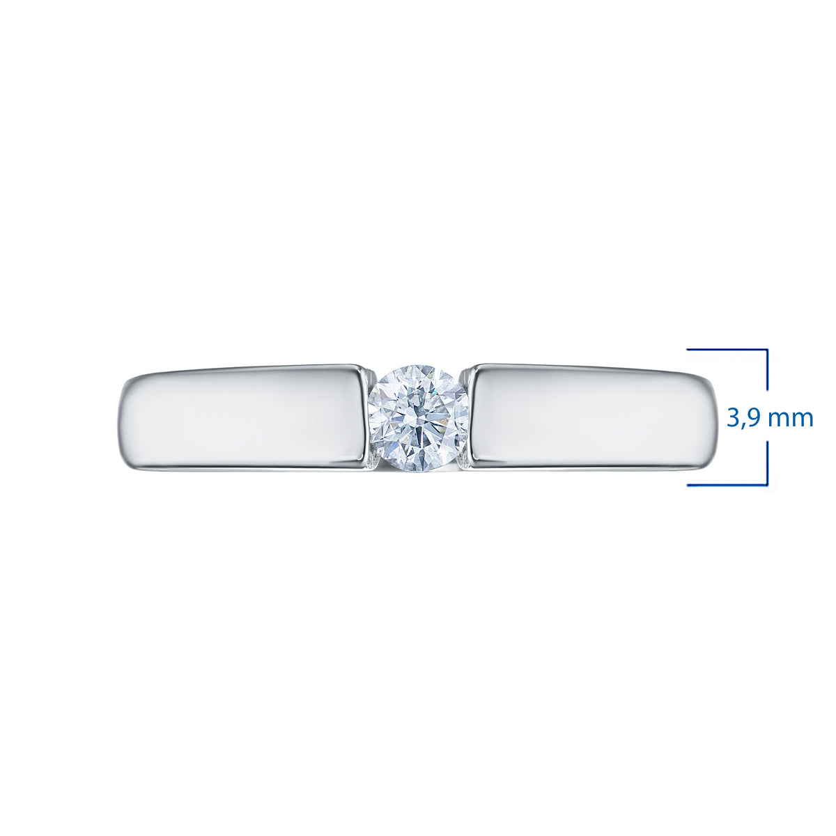 14K White Gold Ring with Natural Diamonds