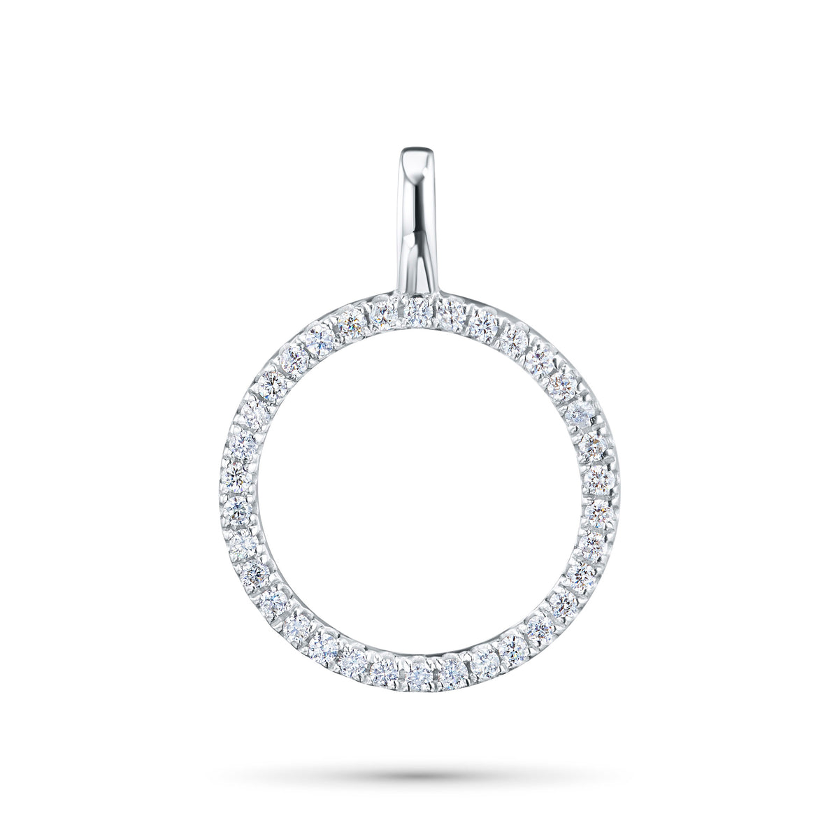 14K White Gold Pendant with Natural Diamonds