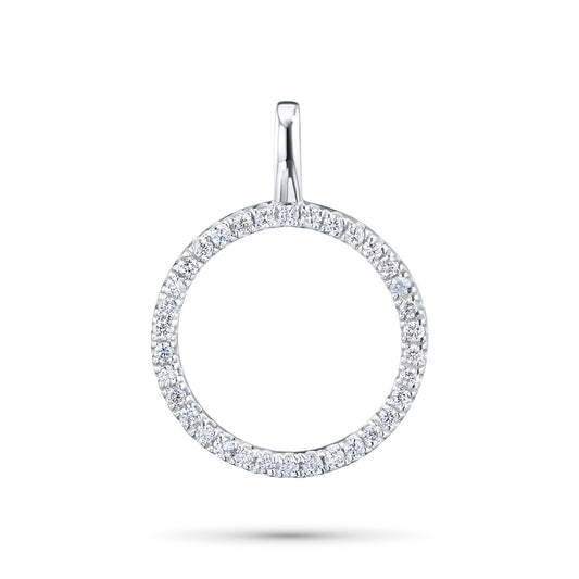 14K White Gold Pendant with Natural Diamonds