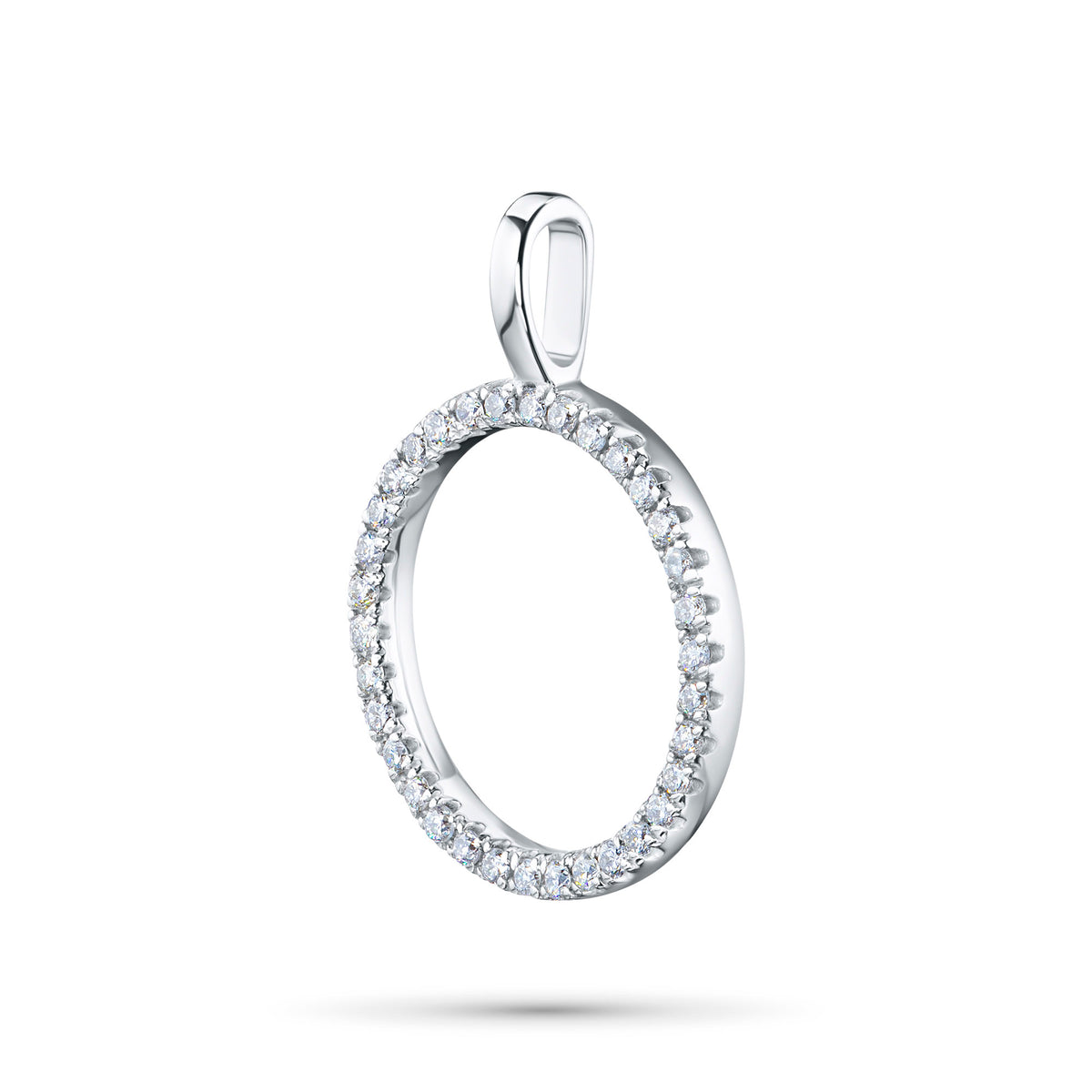 14K White Gold Pendant with Natural Diamonds