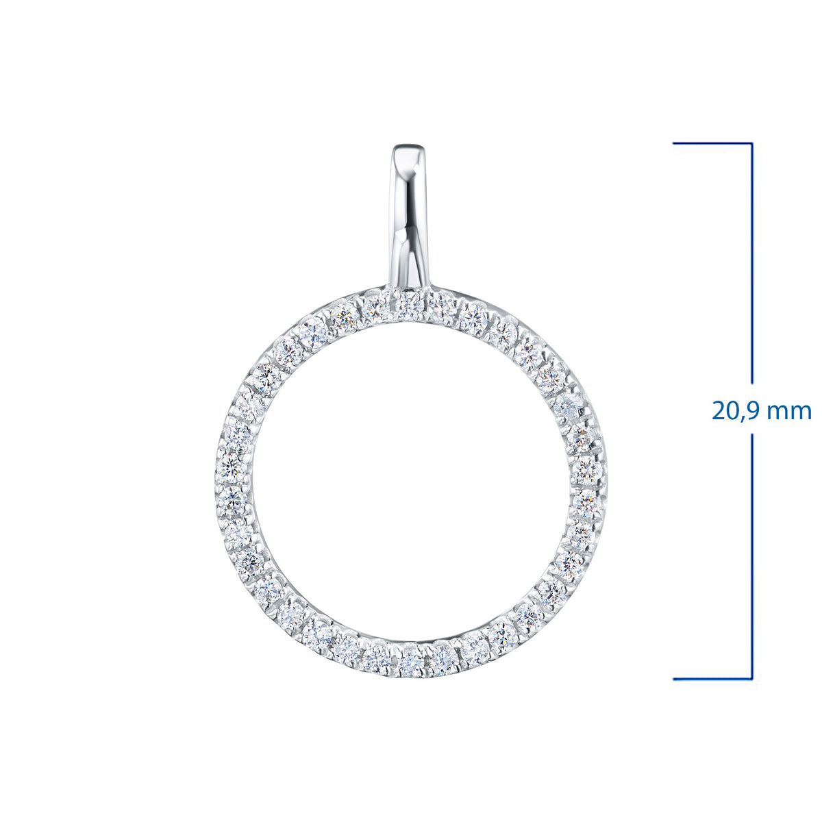 14K White Gold Pendant with Natural Diamonds