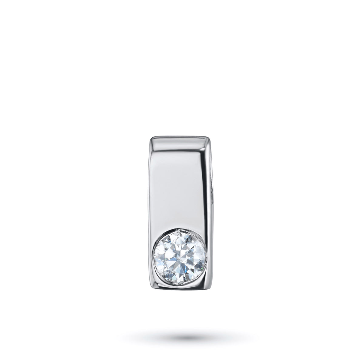 14K White Gold Pendant with Natural Diamonds