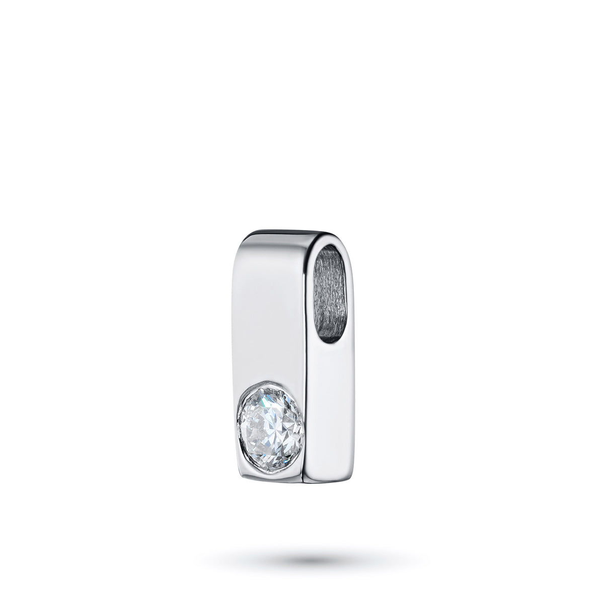 14K White Gold Pendant with Natural Diamonds