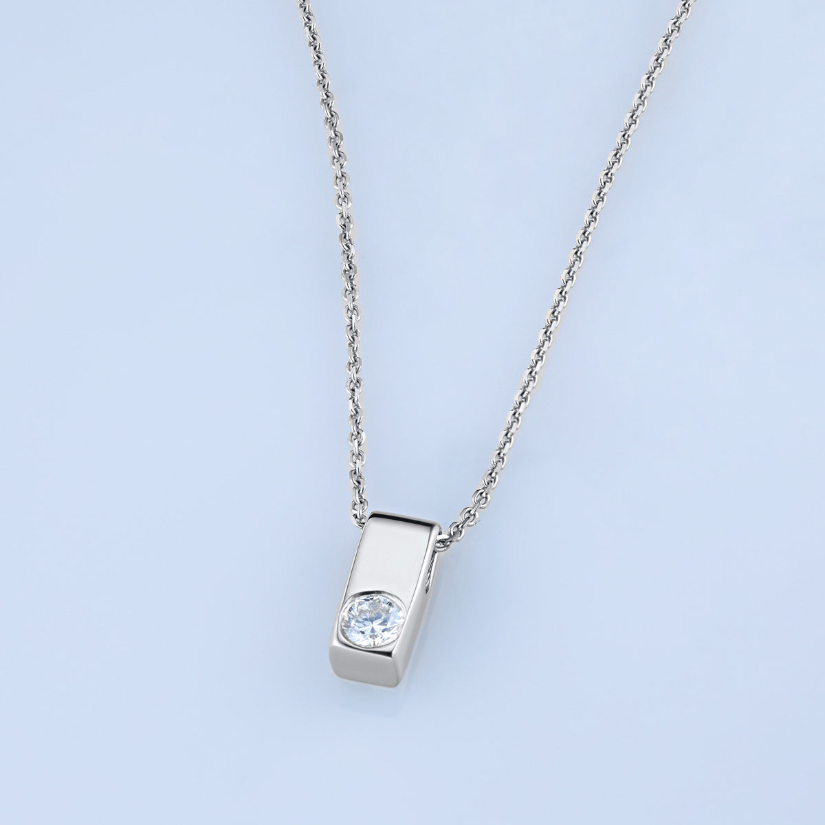 14K White Gold Pendant with Natural Diamonds