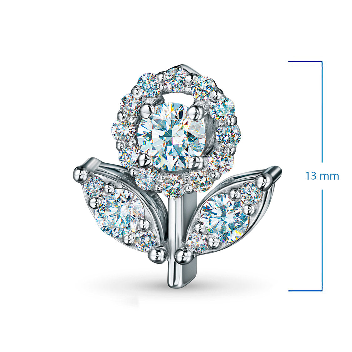 14K White Gold Pendant with Natural Diamonds