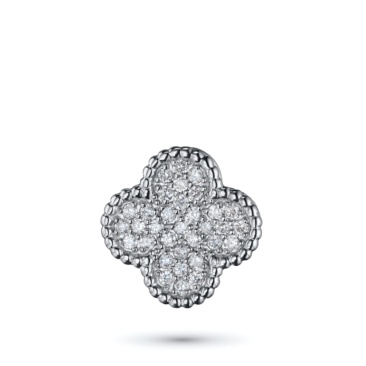 14K White Gold Pendant with Natural Diamonds
