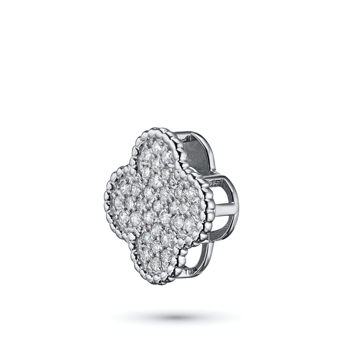 14K White Gold Pendant with Natural Diamonds