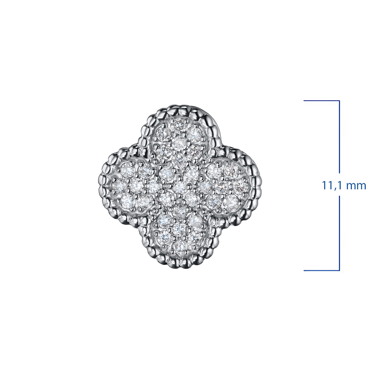 14K White Gold Pendant with Natural Diamonds