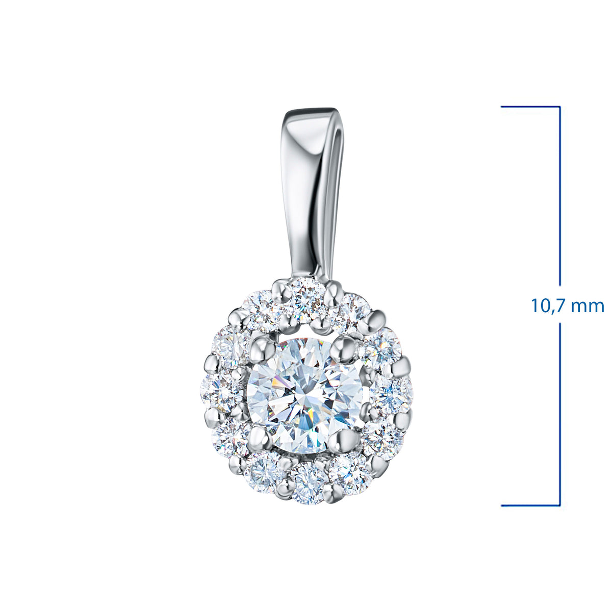 14K White Gold Pendant with Natural Diamonds