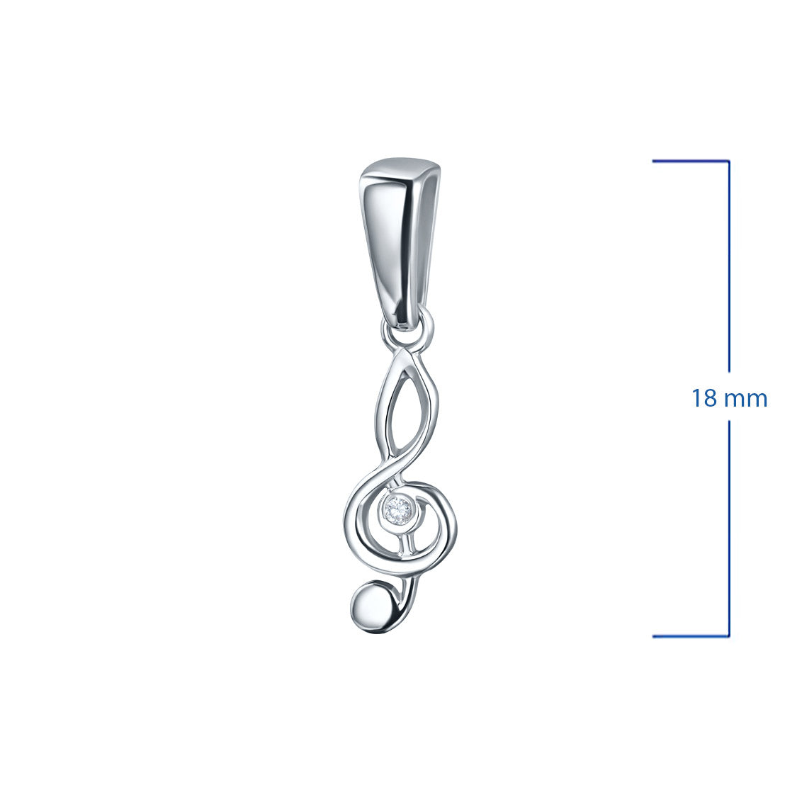 14K White Gold Pendant with Natural Diamonds