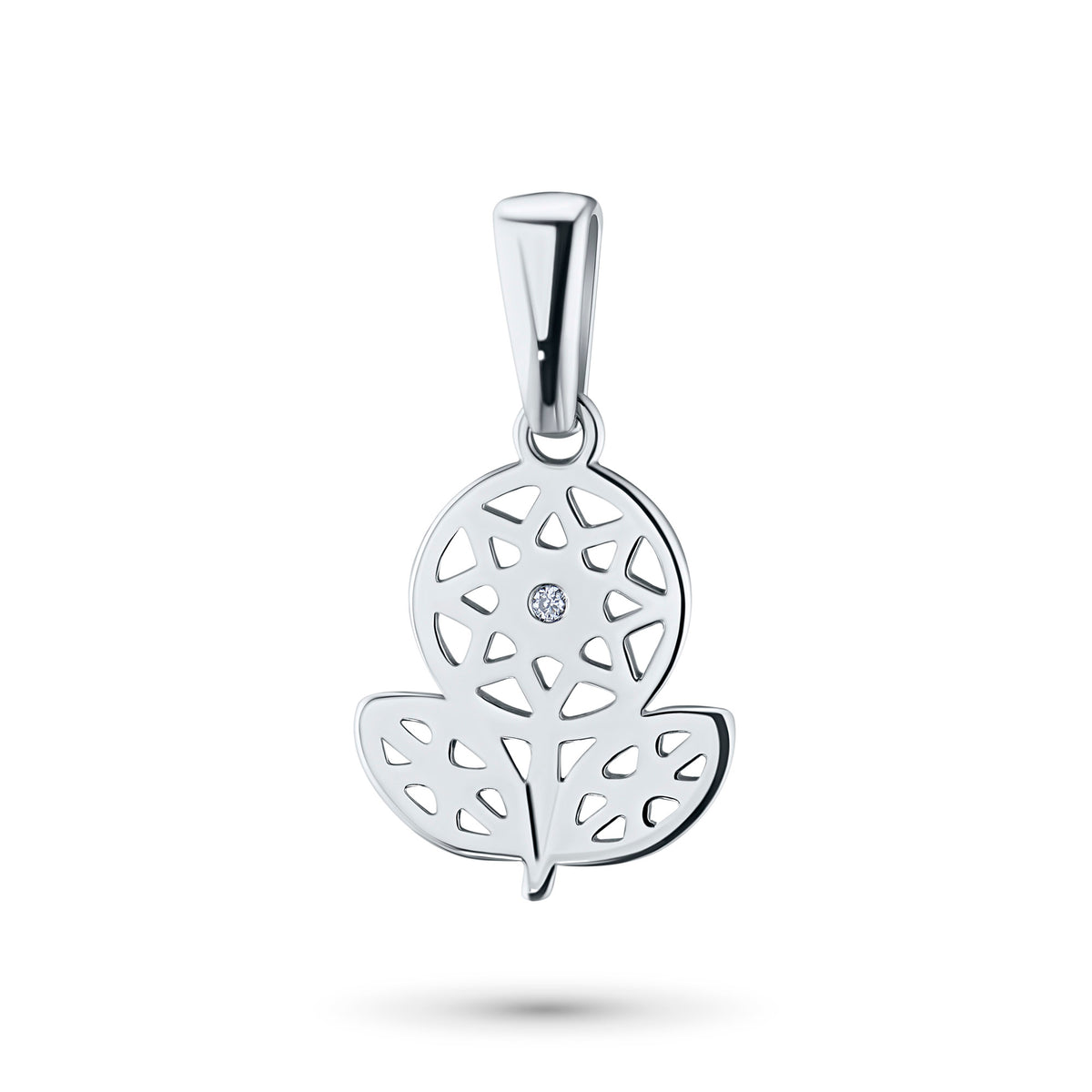 Sterling Silver Pendant with Natural Diamonds