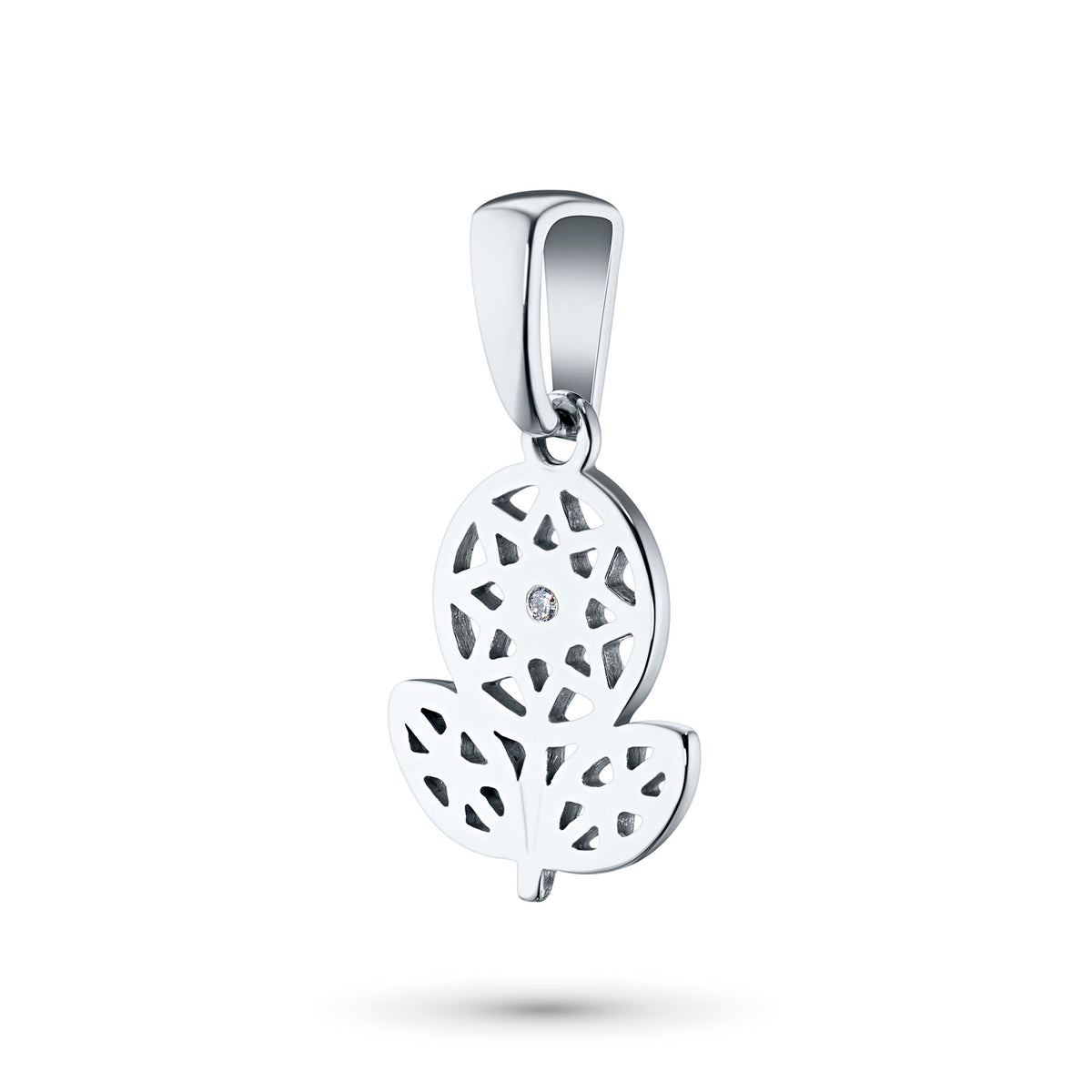 Sterling Silver Pendant with Natural Diamonds