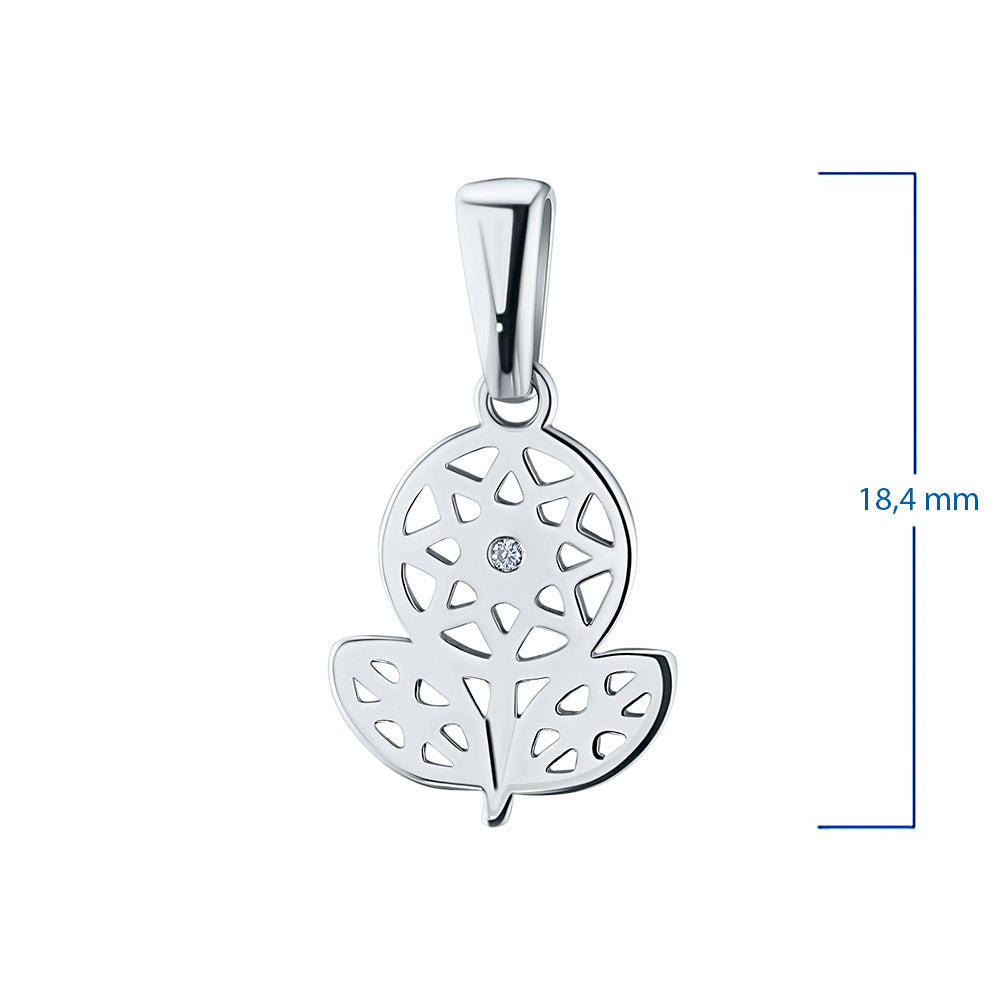 Sterling Silver Pendant with Natural Diamonds