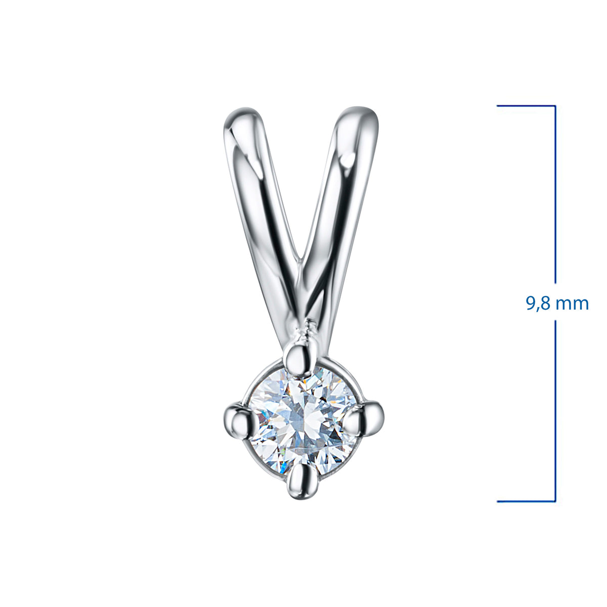 14K White Gold Pendant with Natural Diamonds