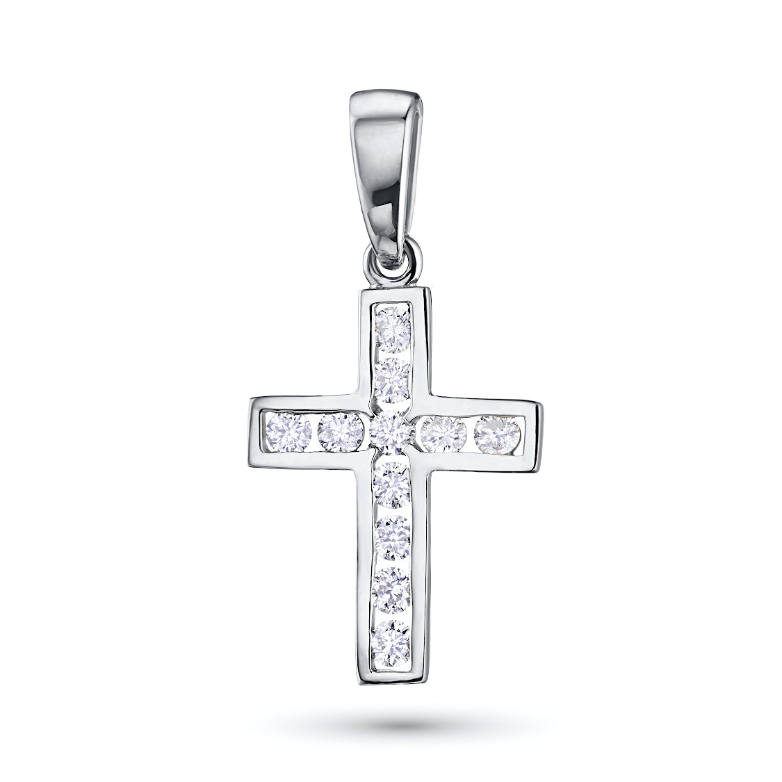 14K White Gold Pendant with Natural Diamonds