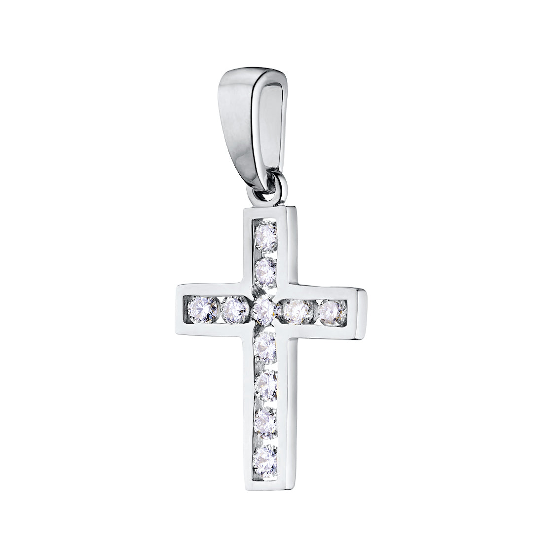 14K White Gold Pendant with Natural Diamonds