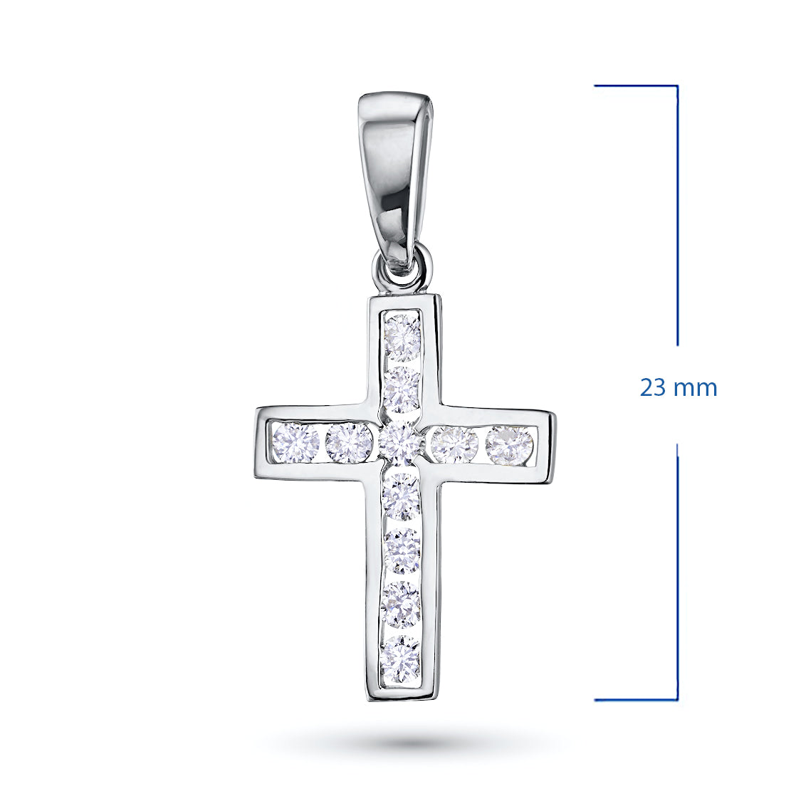 14K White Gold Pendant with Natural Diamonds