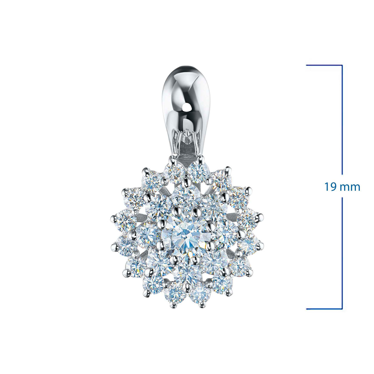 14K White Gold Pendant with Natural Diamonds