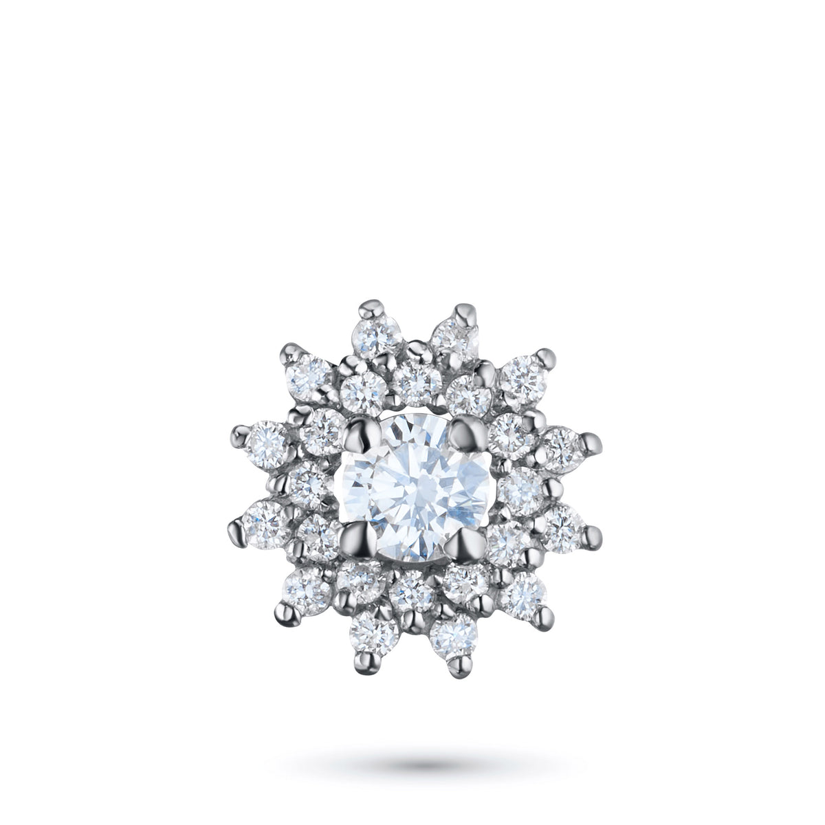 14K White Gold Pendant with Natural Diamonds