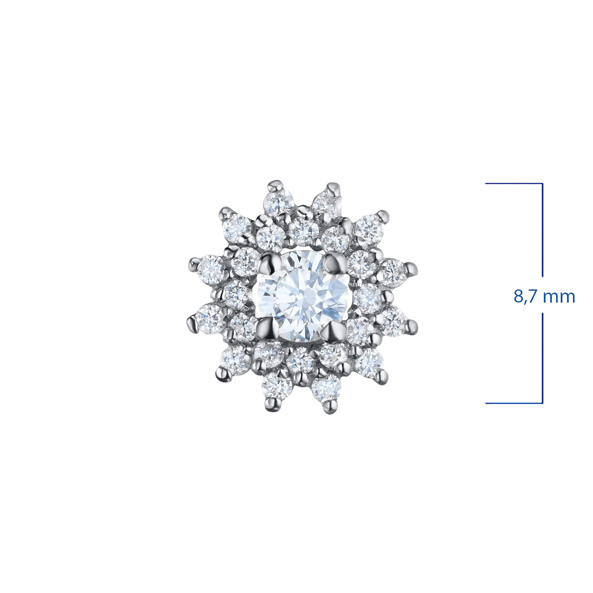 14K White Gold Pendant with Natural Diamonds