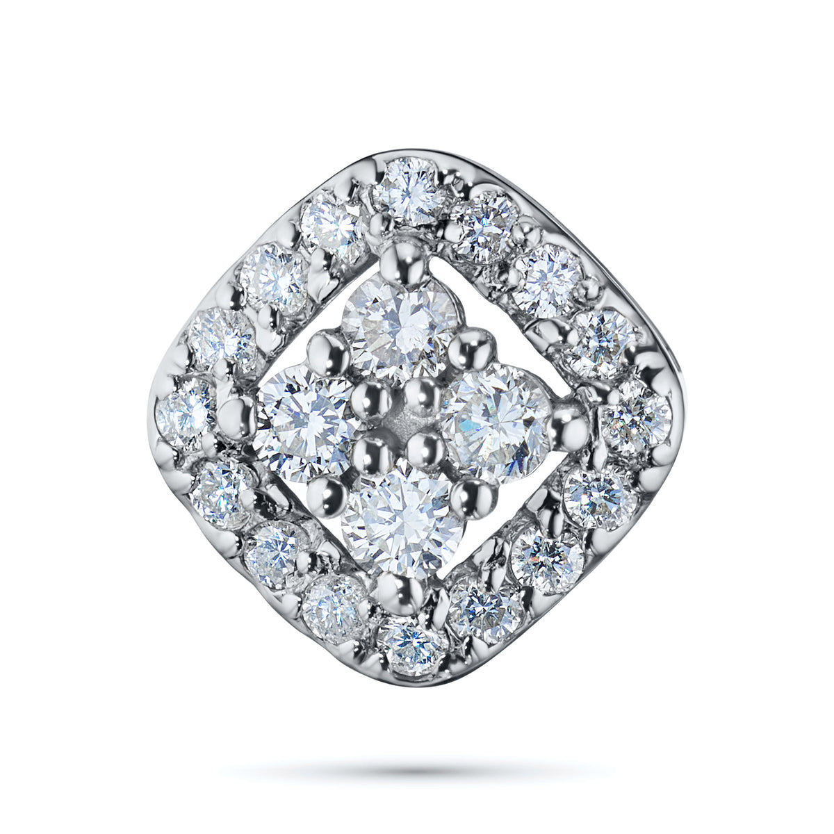 14K White Gold Pendant with Natural Diamonds
