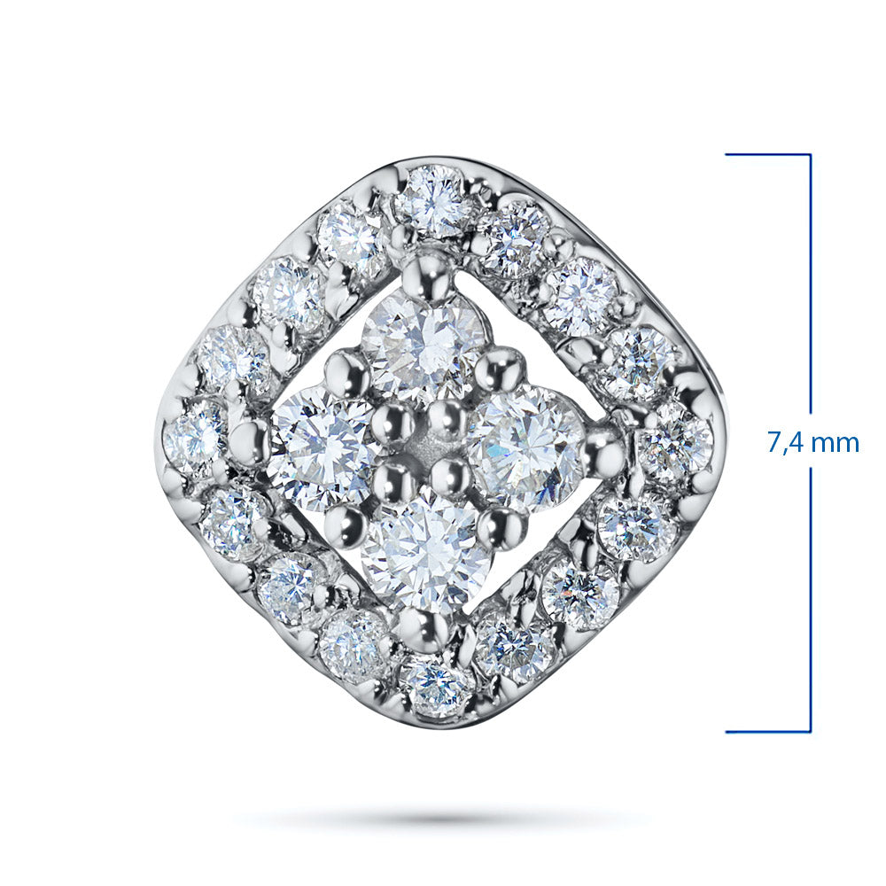 14K White Gold Pendant with Natural Diamonds