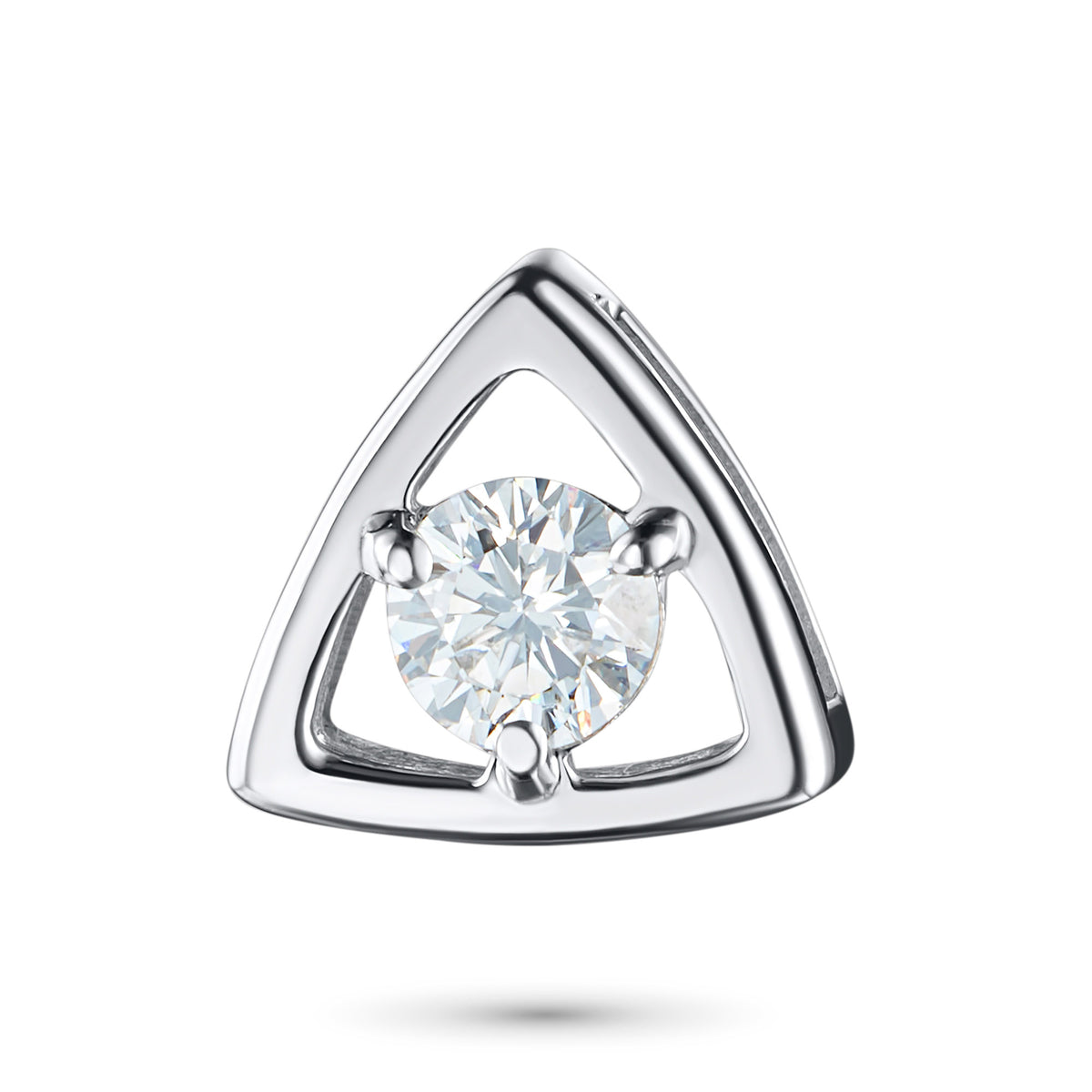 14K White Gold Pendant with Natural Diamonds